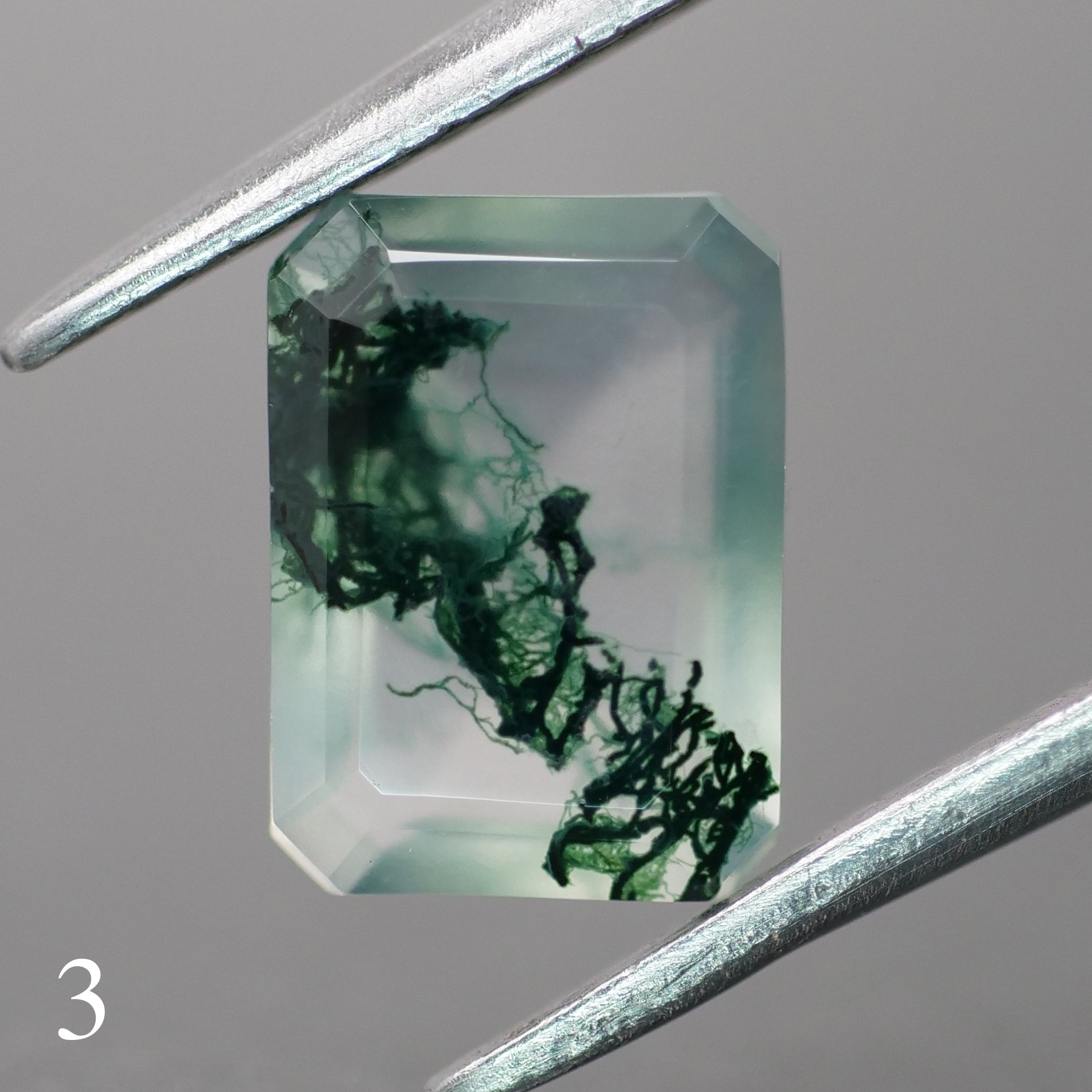 Moss agate | green color, emerald-cut, 8x6mm, 1.2ct - choose yours - Eden Garden Jewelry™