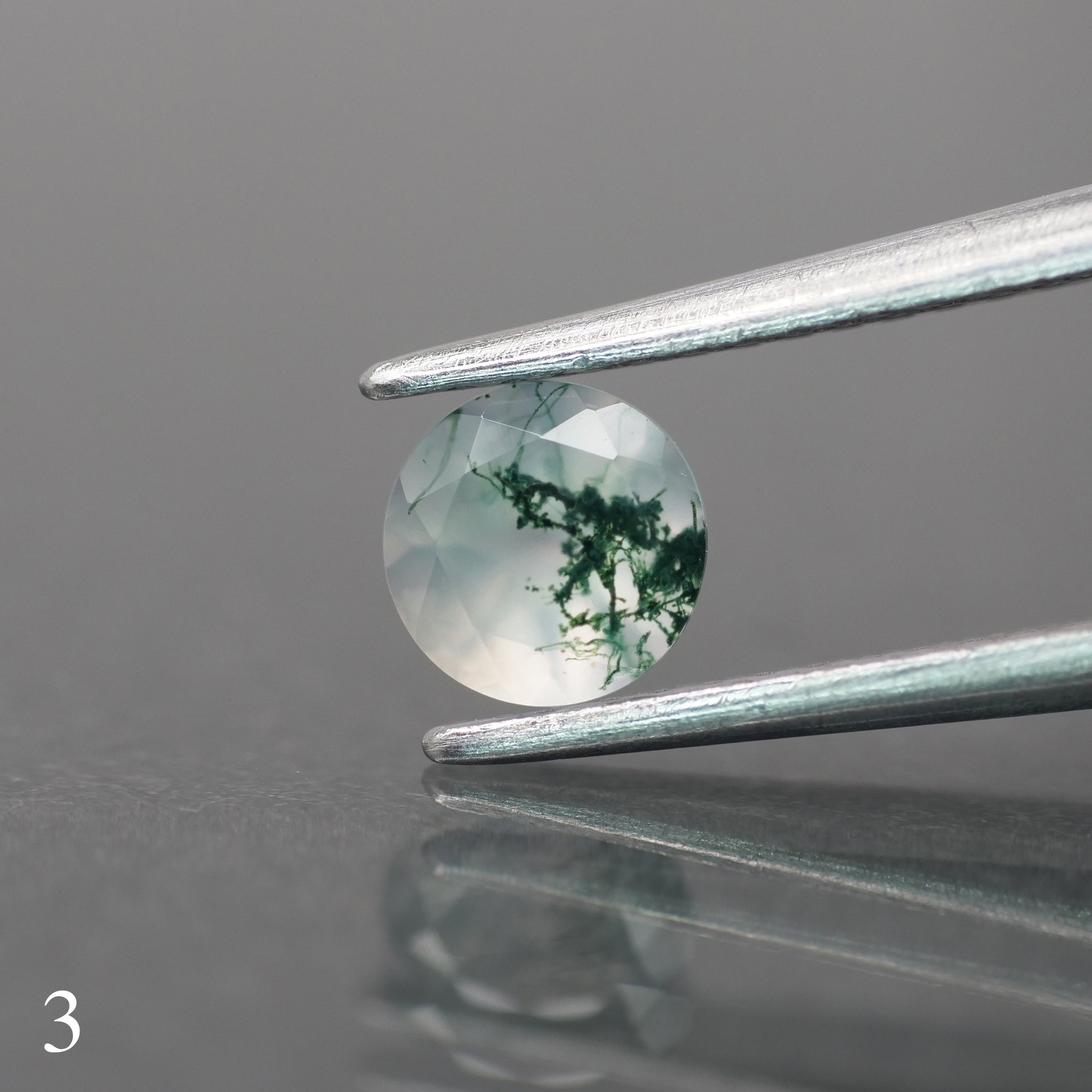 Moss agate | light green color, round-cut, 5mm, 0.5ct - choose yours