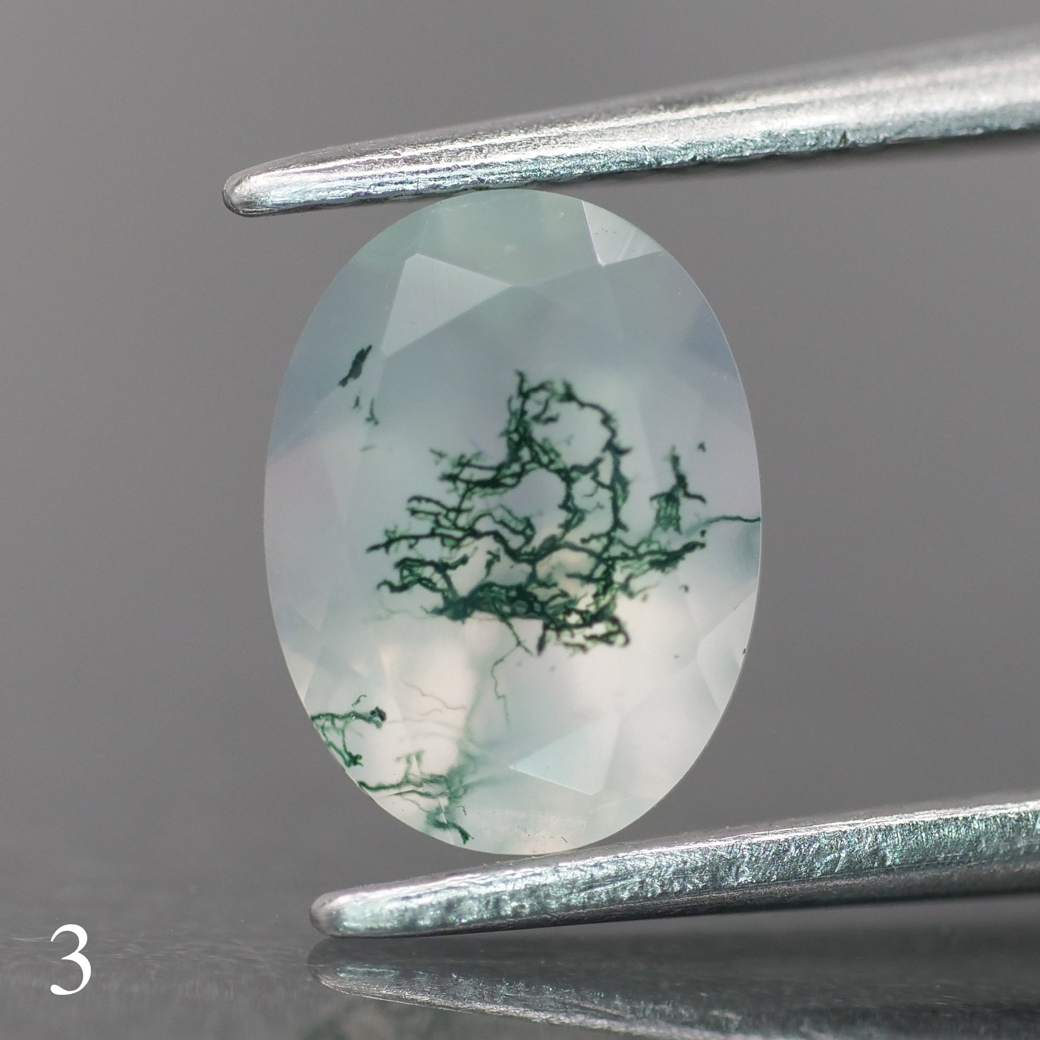 Moss agate | light green color, oval-cut, 8x6mm, 1.1ct - choose yours