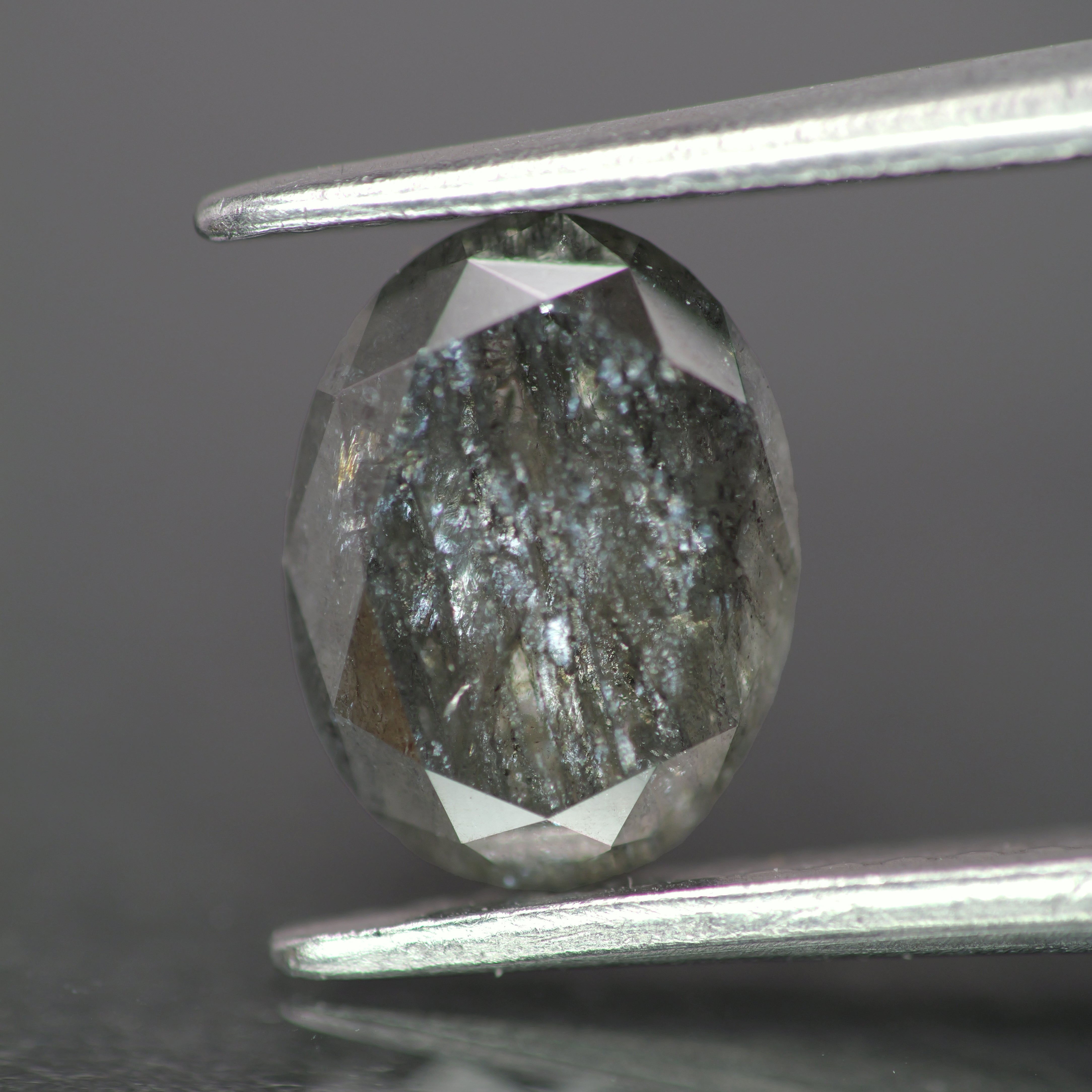 Salt & Pepper diamond | natural, oval-cut, *8x6mm, 1.3ct - Eden Garden Jewelry™