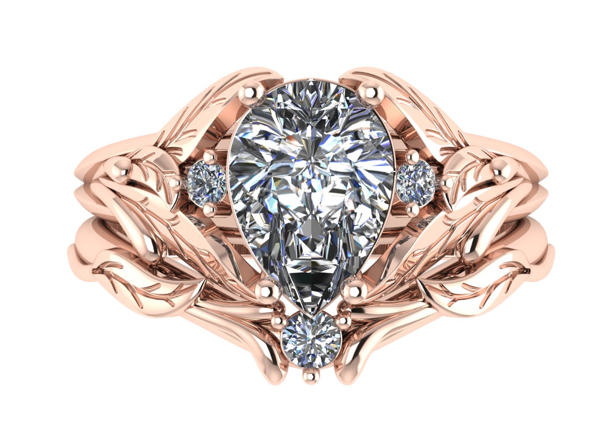 Payment plan: Wisteria bridal set with alexandrite and lab rubies (3 installments) - Eden Garden Jewelry™