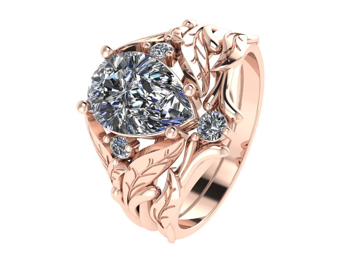 Payment plan: Wisteria bridal set with alexandrite and lab rubies (3 installments) - Eden Garden Jewelry™