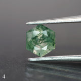 Moss agate | green color, hexagon-cut, 6mm, 0.75ct - choose yours - Eden Garden Jewelry™