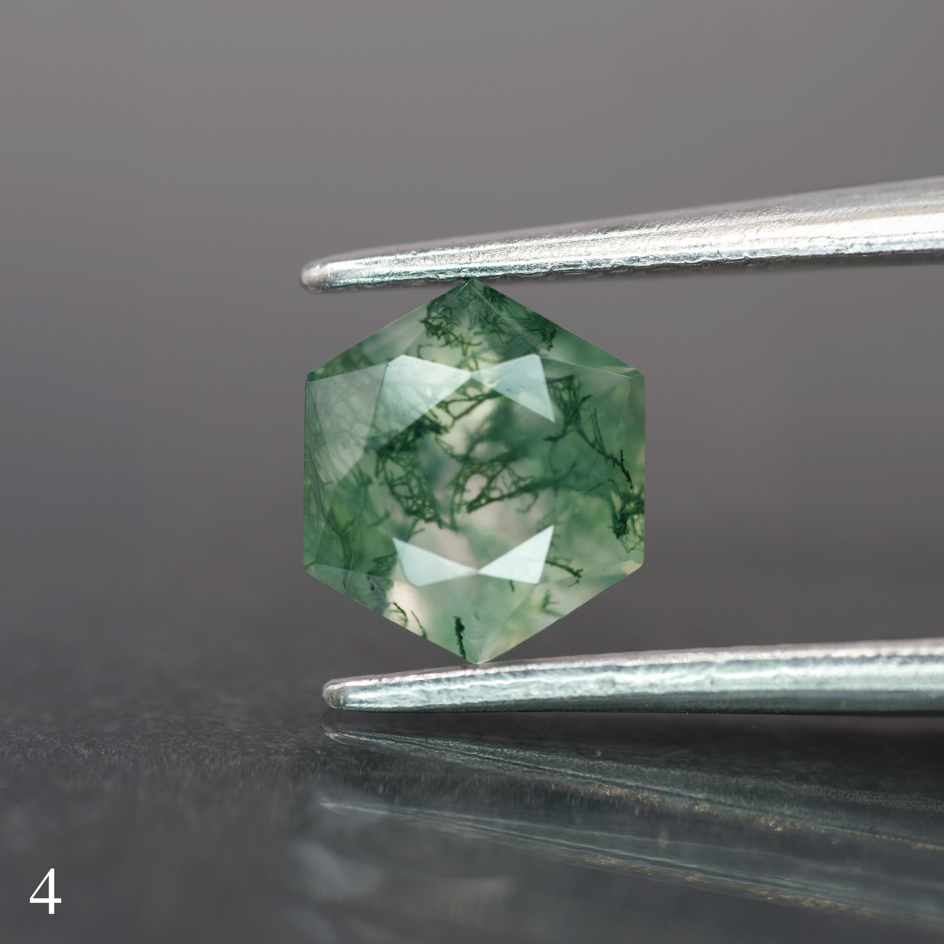 Moss agate | green color, hexagon-cut, 6mm, 0.75ct - choose yours - Eden Garden Jewelry™