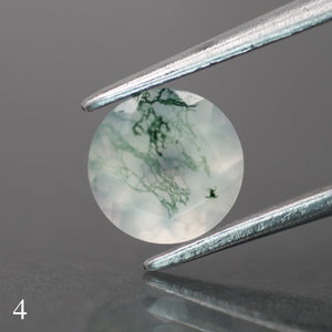 Moss agate | light green color, round-cut, 6.5mm, 1ct - choose yours