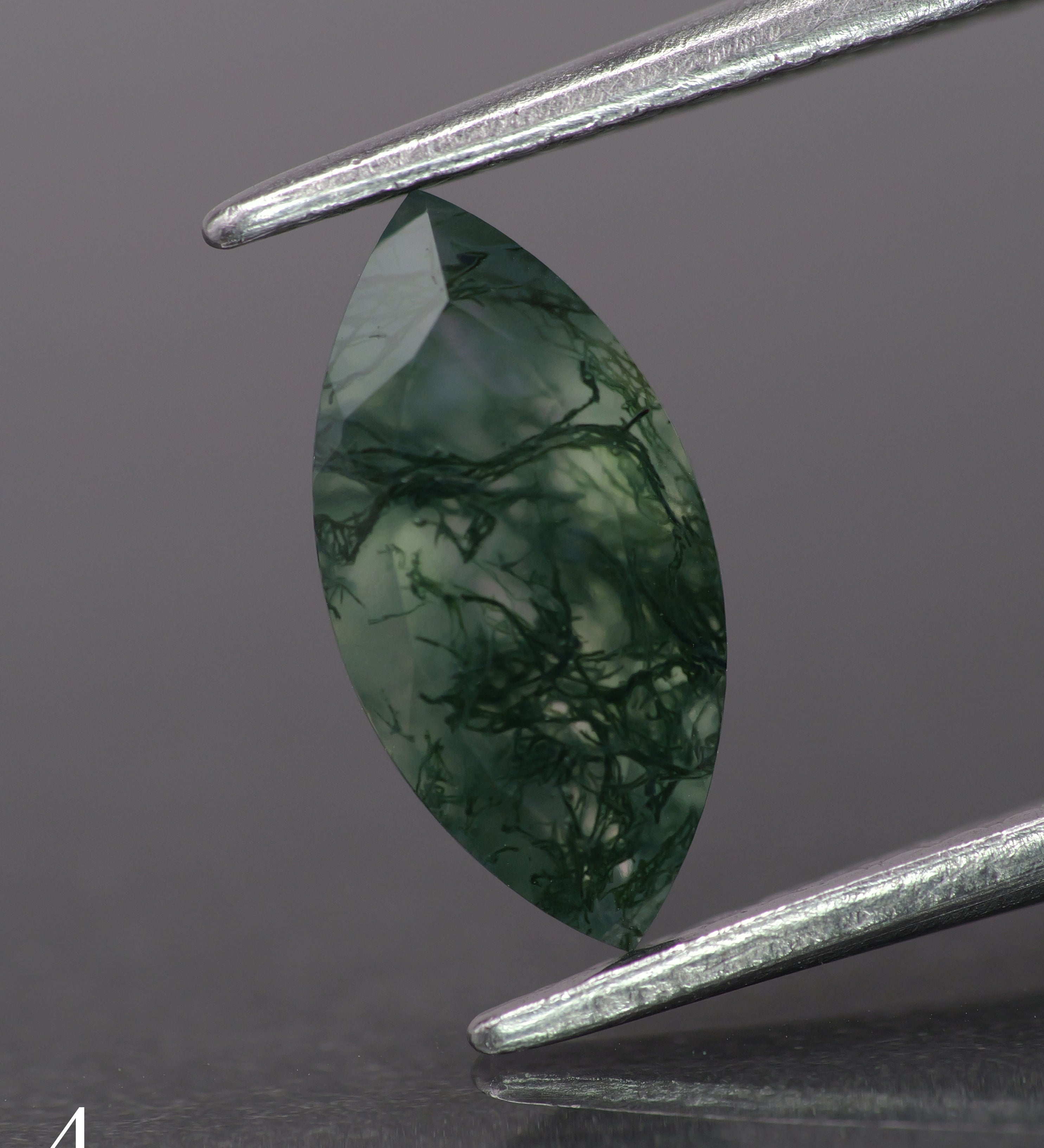 Moss agate | green color, marquise-cut, 10x5mm, 0.8ct - choose yours