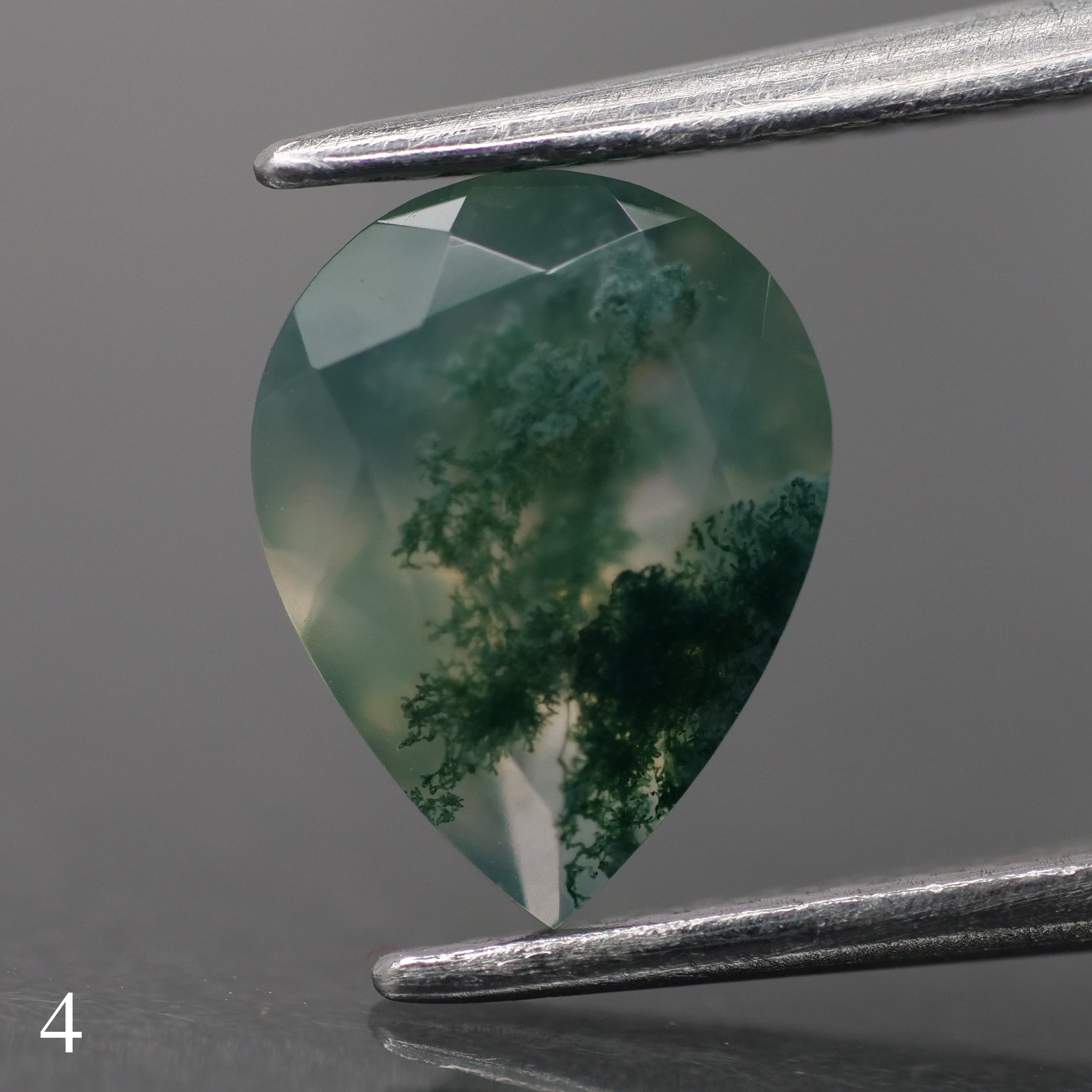 Moss agate | green color, pear-cut, 9x7mm, 1.2ct - choose yours