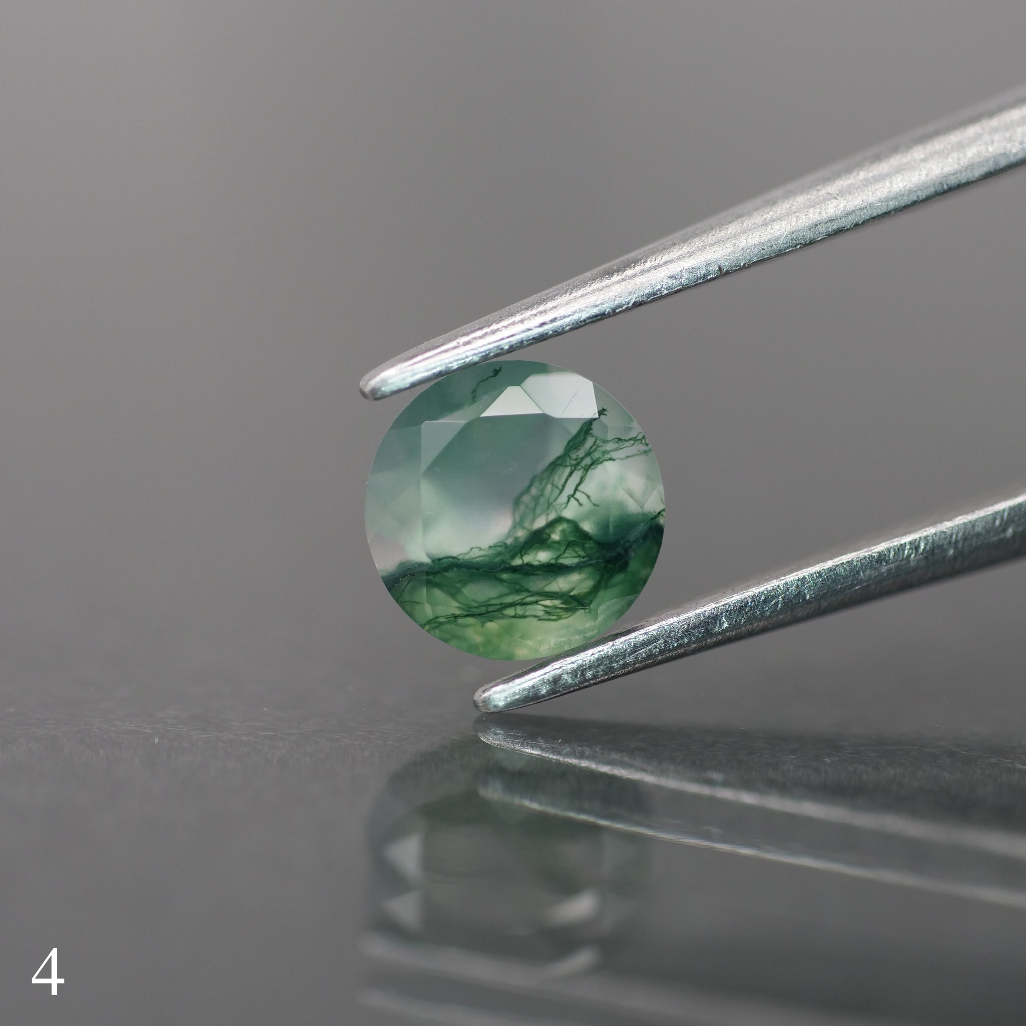 Moss agate | green color, round-cut, 6mm, 0.7ct - choose yours