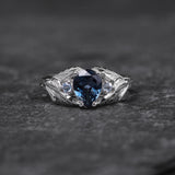 READY TO SHIP: Wisteria in 14K white gold, pear-cut topaz 8x6mm, accent aquamarines, AVAILABLE RING SIZES: 5.5 - 8.5 US - Eden Garden Jewelry™