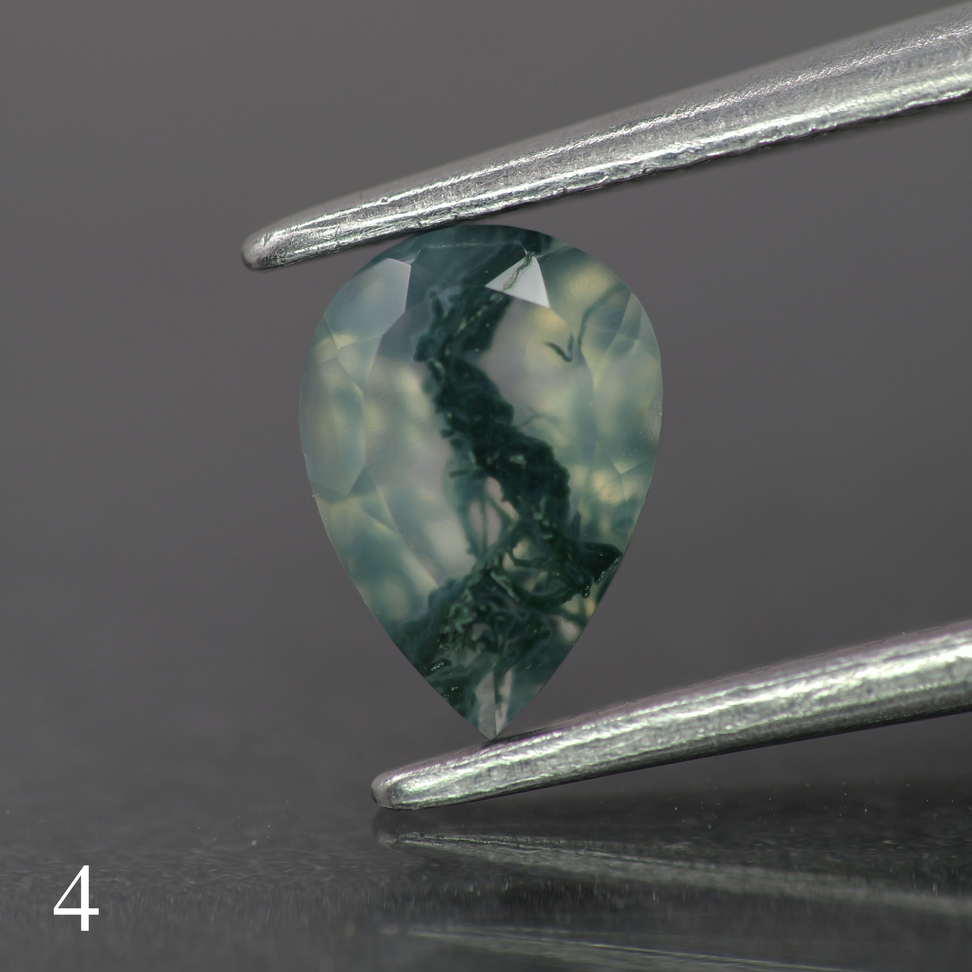 Moss agate | green color, pear-cut, 7x5mm, 0.65ct - choose yours - Eden Garden Jewelry™