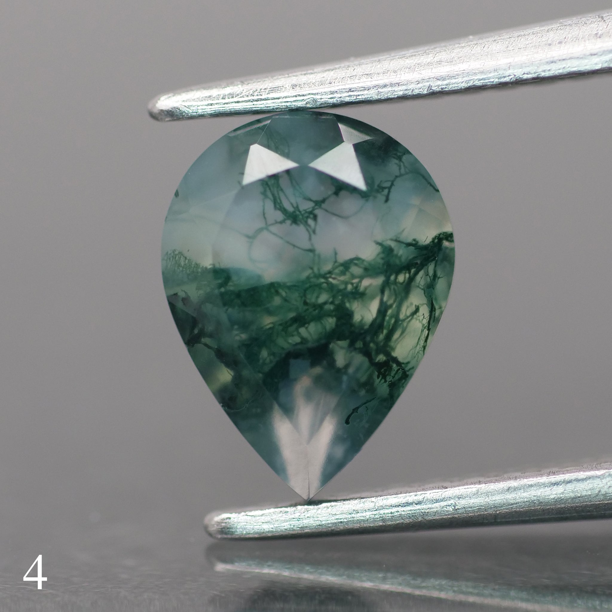 Moss agate | green color, pear-cut, 8x6mm, 0.80ct - choose yours