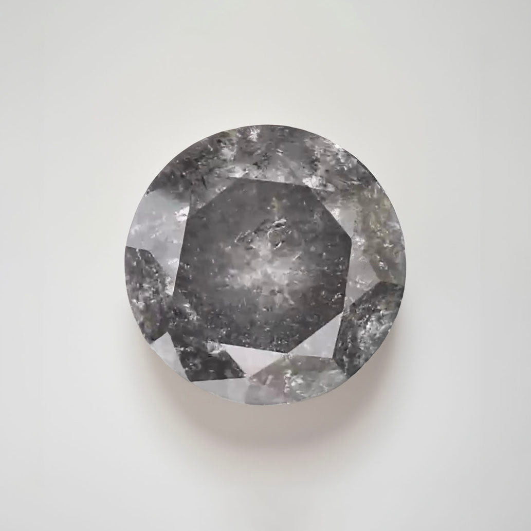 Salt & Pepper diamond | natural, round cut *7mm, 1.4ct - Eden Garden Jewelry™