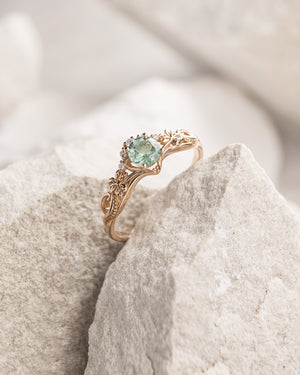 Mint green tourmaline engagement ring / Horta