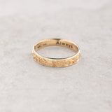 READY TO SHIP: Ivy leaves wedding band in 14K yellow gold, comfort fit ring 4 mm, RING SIZE 10 US