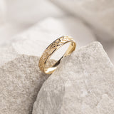 READY TO SHIP: Ivy leaves wedding band in 14K yellow gold, comfort fit ring 4 mm, RING SIZE 10 US