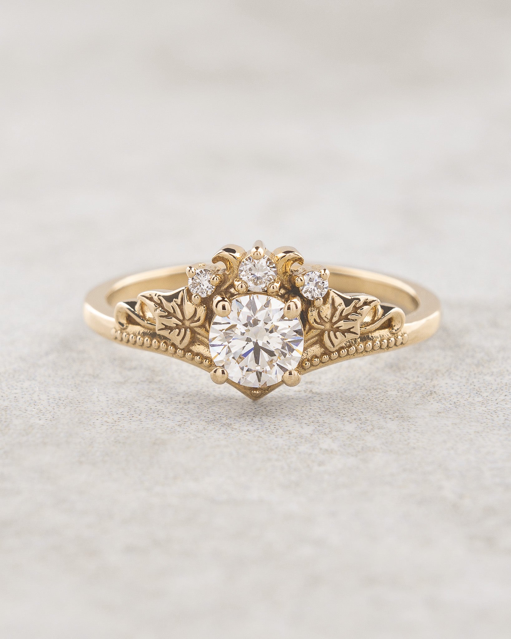 Lab grown diamond engagement ring, rose gold nature inspired proposal ring / Ariadne - Eden Garden Jewelry™
