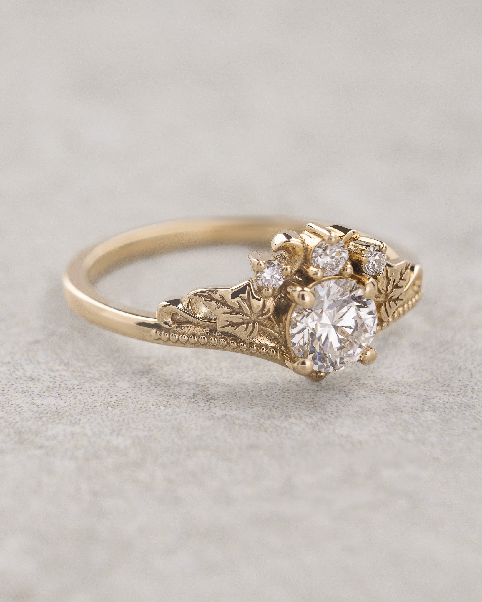 Lab grown diamond engagement ring, rose gold nature inspired proposal ring / Ariadne - Eden Garden Jewelry™