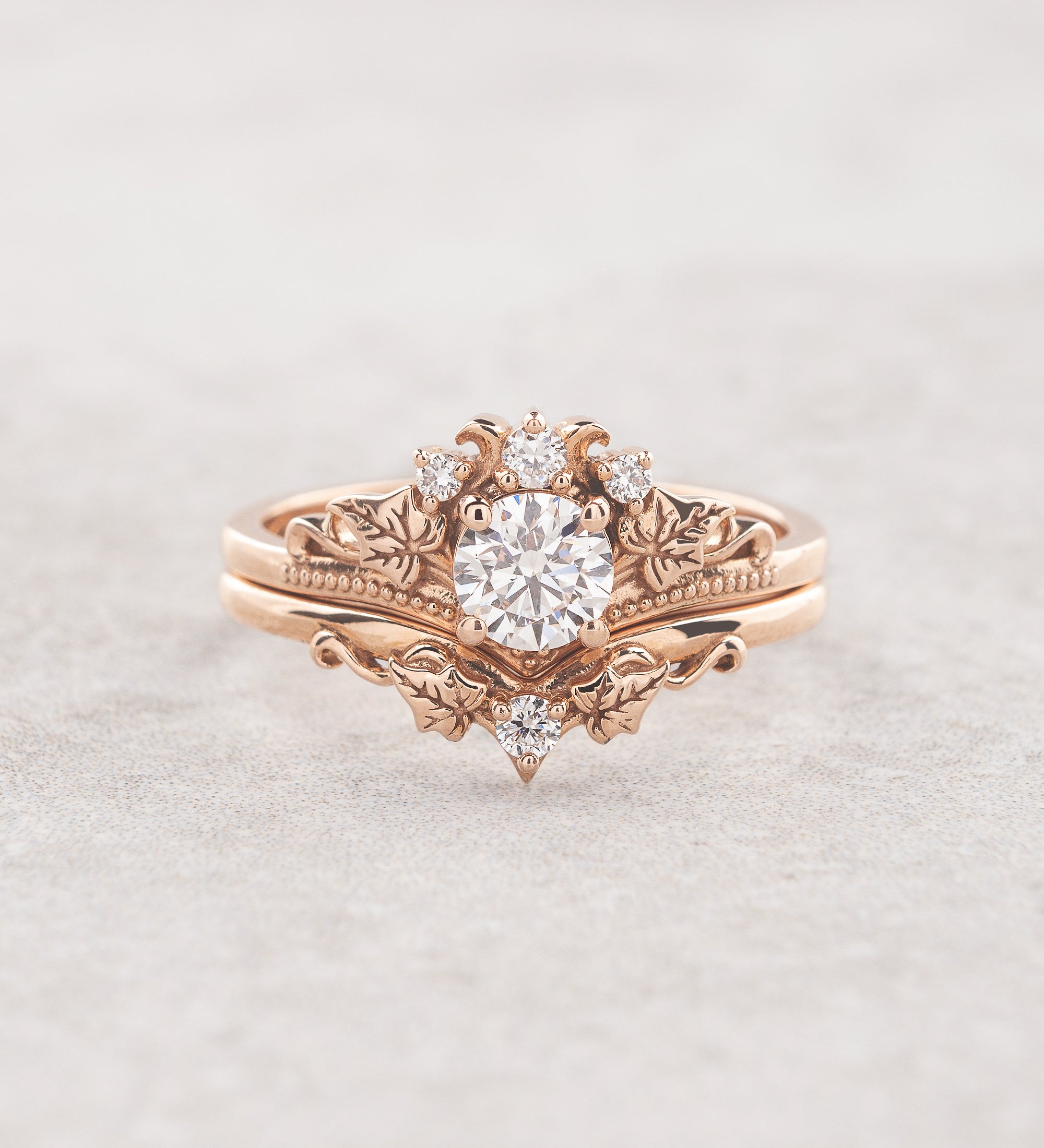 Lab grown diamond engagement ring unique bridal set – Eden