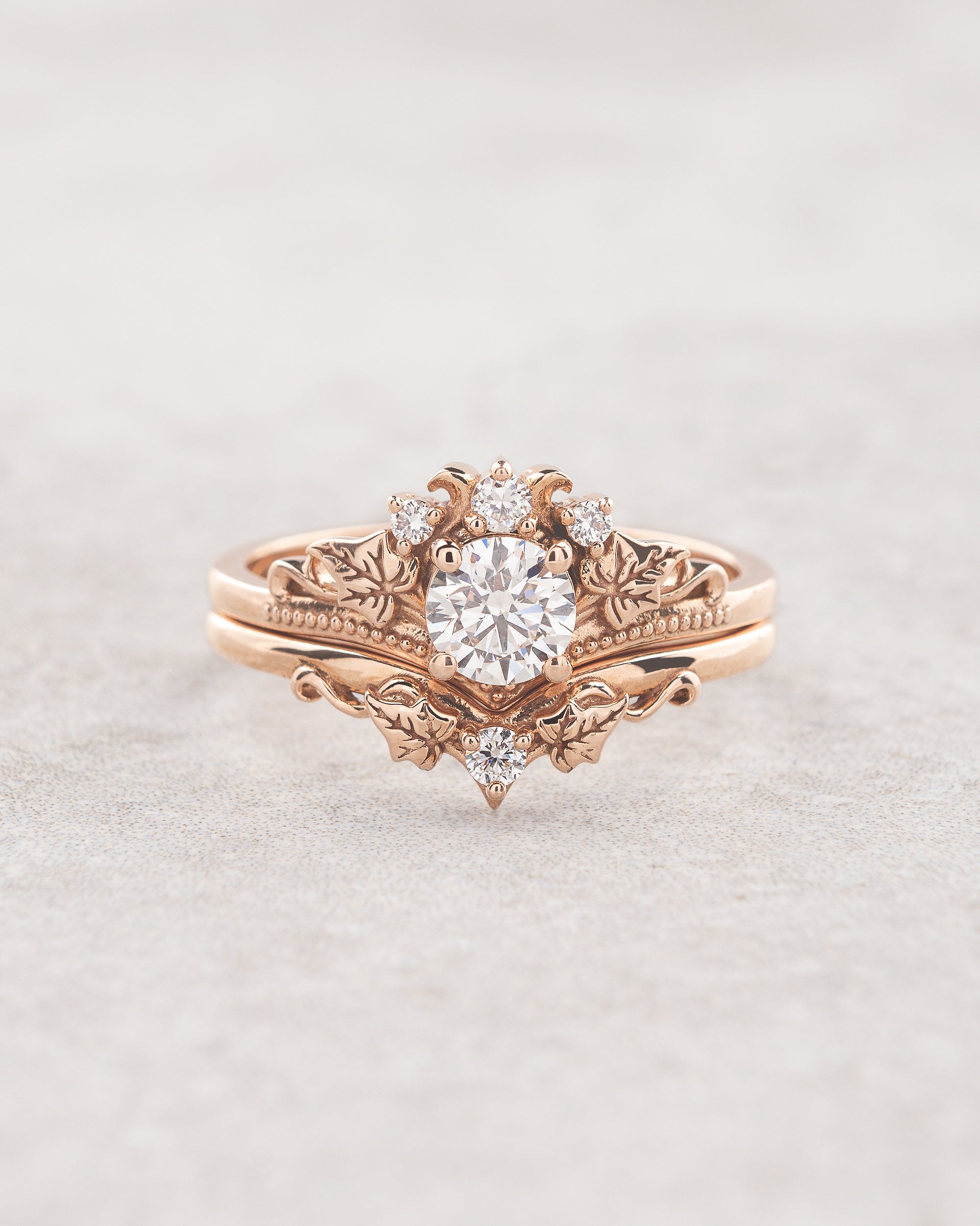 Lab grown diamond engagement ring unique bridal set – Eden