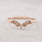 READY TO SHIP: Ariadne in 14K rose gold, bridal ring set with ivy leaves and diamonds, AVAILABLE RING SIZES: 8.5 - 11.5 US