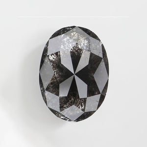 Salt & Pepper diamond | natural, oval cut *8.5x6.5mm, 1.57ct - Eden Garden Jewelry™