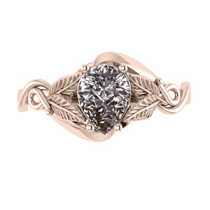 Azalea | custom engagement ring setting, pear cut gemstone 8x6 mm - Eden Garden Jewelry™