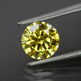 Lab grown diamond | IGI certified | round-cut, 6.5mm, Fancy vivid yellow color, VS1, *1ct - Eden Garden Jewelry™