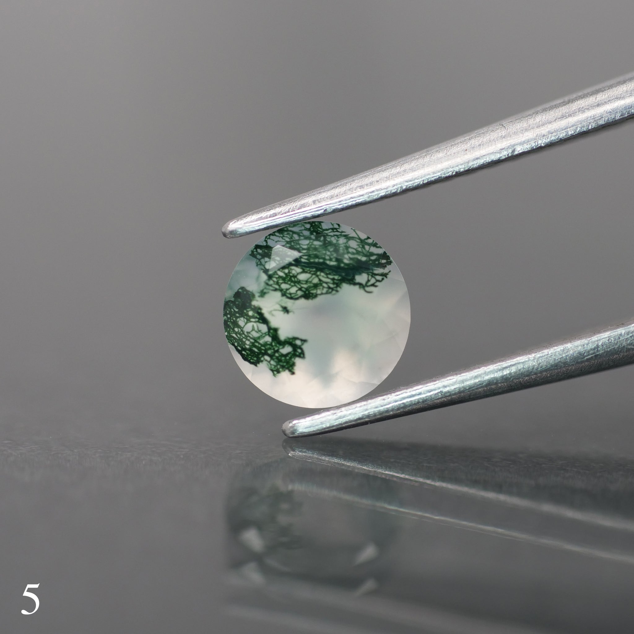 Moss agate | light green color, round-cut, 6mm, 0.7ct - choose yours