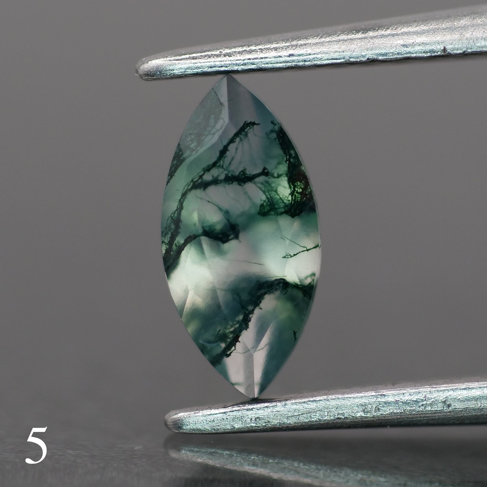 Moss agate | green color, marquise-cut, 8x4mm, 0.6ct - choose yours - Eden Garden Jewelry™