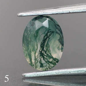 Moss agate | green color, oval-cut, 8x6mm, 1.1ct - choose yours