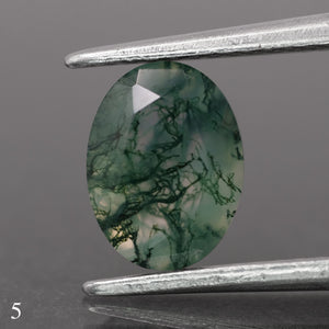 Moss agate | green color, oval-cut, 8x6mm, 1.1ct - choose yours