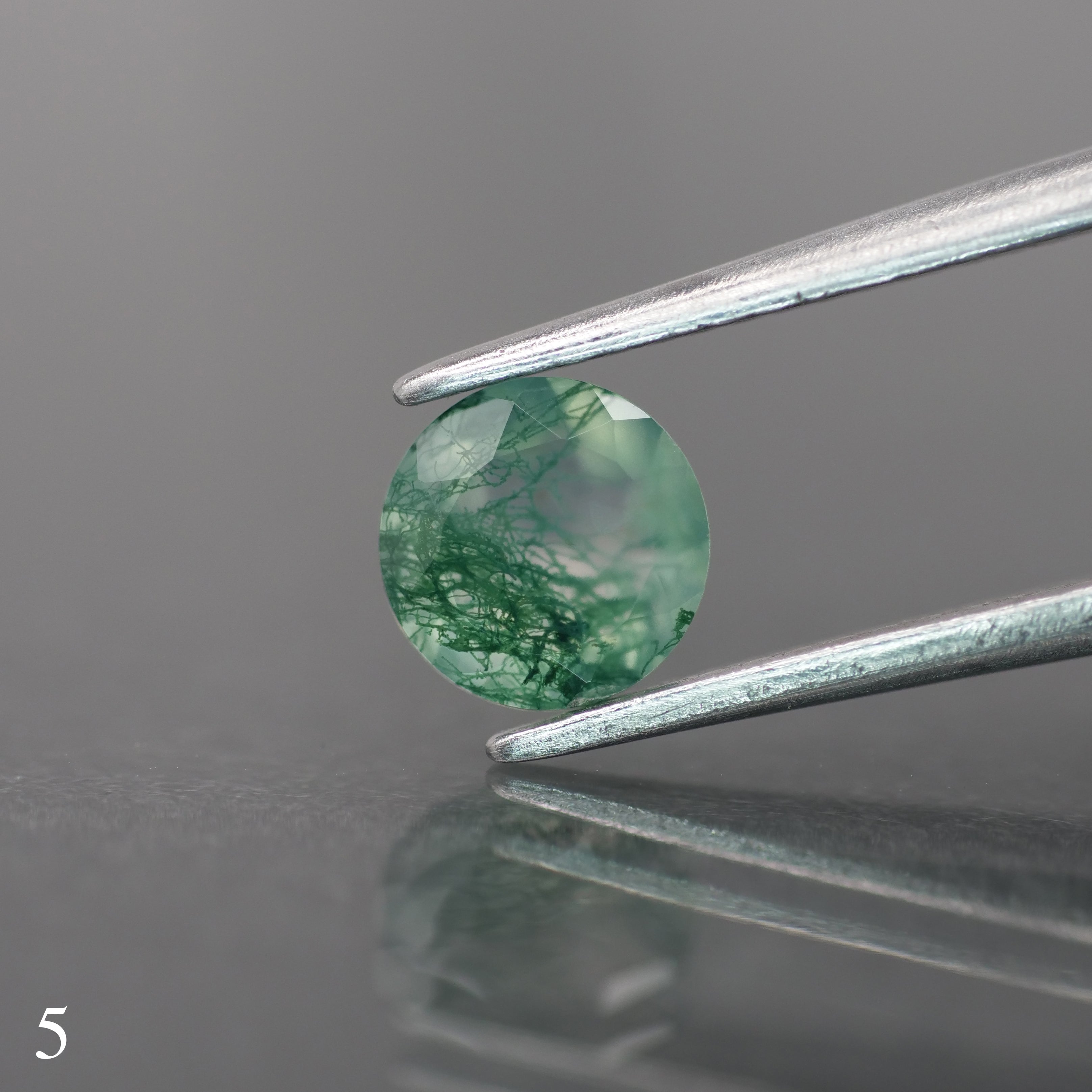 Moss agate | green color, round-cut, 6mm, 0.7ct - choose yours - Eden Garden Jewelry™