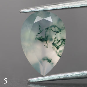 Moss agate | light green color, pear-cut, 10x7mm, 1.6ct - choose yours