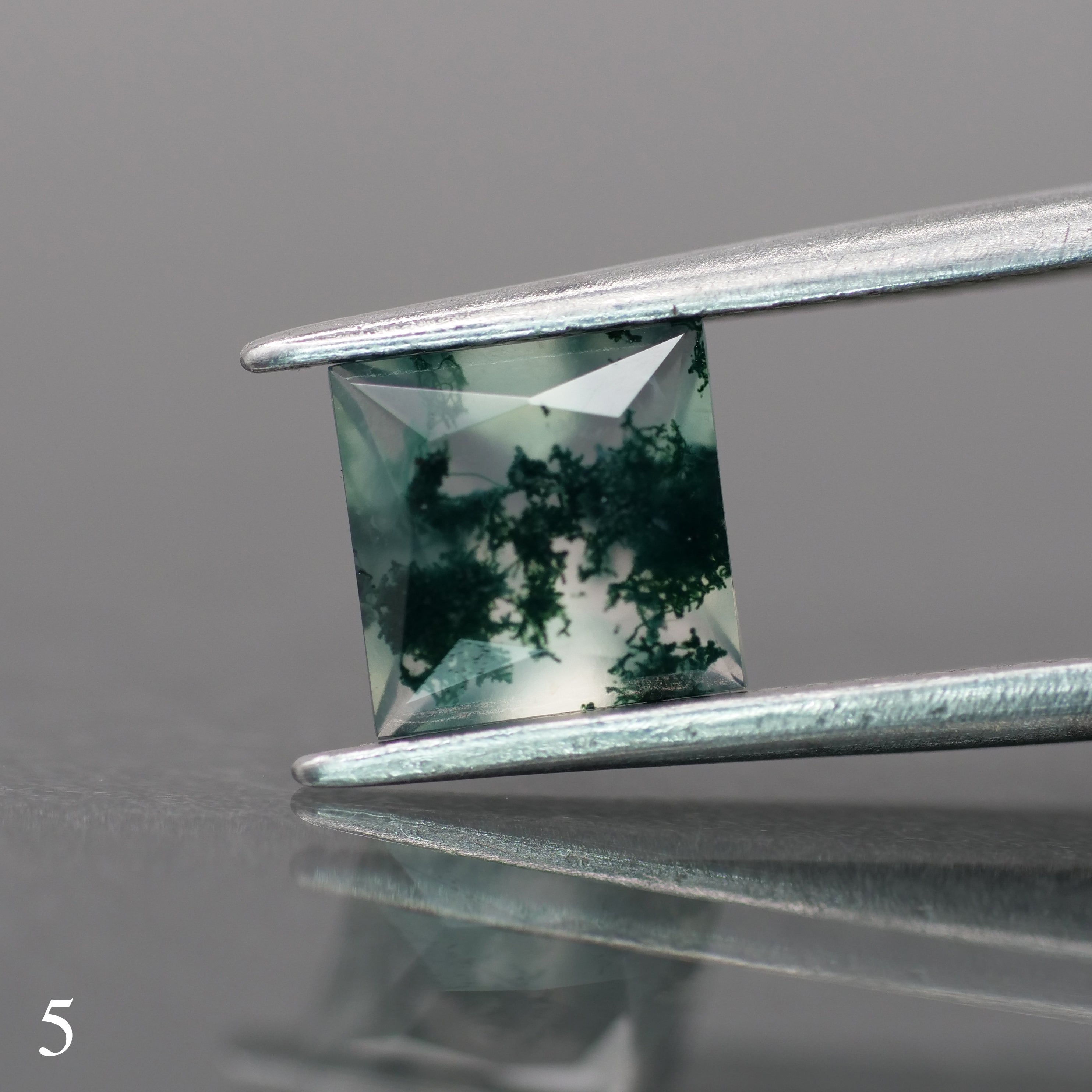 Moss agate | green color, square-cut, 6mm, 1ct - choose yours - Eden Garden Jewelry™
