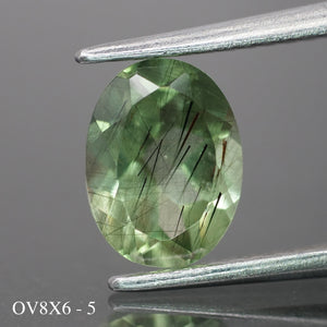 Rutile Peridot | natural, green color, oval-cut, 8x6mm, 1.2 ct - choose yours