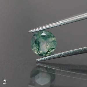 Moss agate | green color, round-cut, 5mm, 0.5ct - choose yours