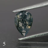 Moss agate | green color, pear-cut, 7x5mm, 0.65ct - choose yours - Eden Garden Jewelry™