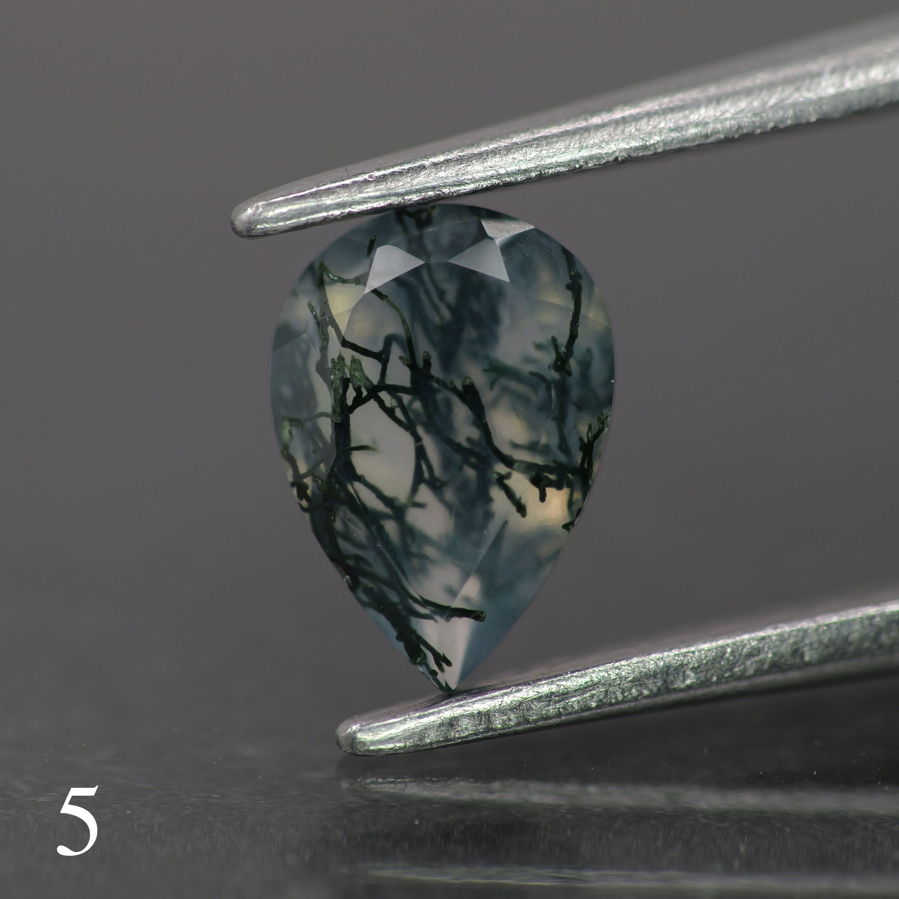 Moss agate | green color, pear-cut, 7x5mm, 0.65ct - choose yours - Eden Garden Jewelry™