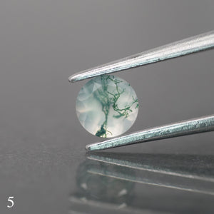 Moss agate | light green color, round-cut, 5mm, 0.5ct - choose yours