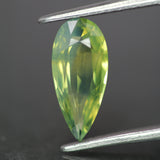 Opalescent Sapphire | natural, yellowish green color, pear-cut, *10.5x5mm, 1.27ct - Eden Garden Jewelry™