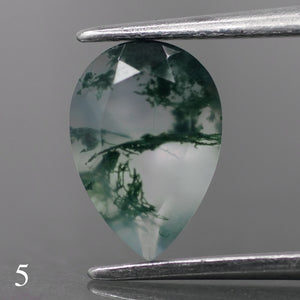 Moss agate | green color, pear-cut, 10x7mm, 1.6ct - choose yours