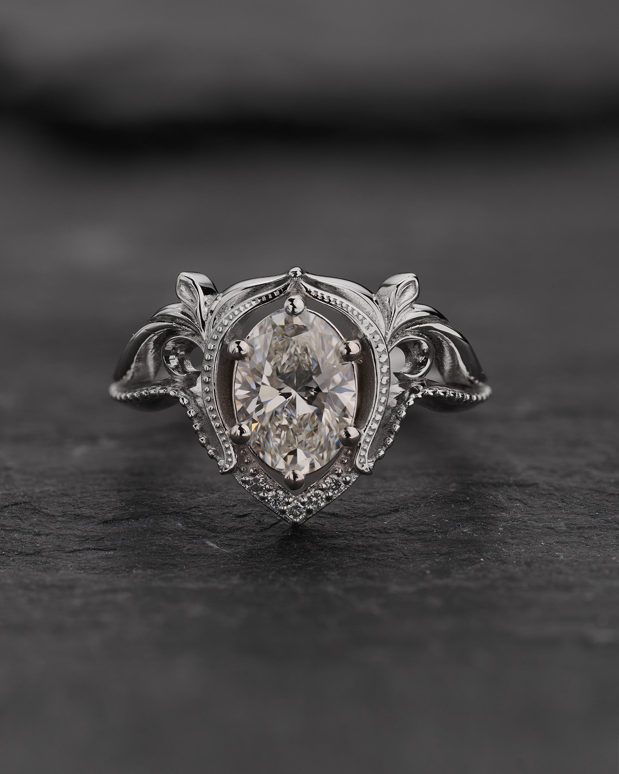 Lab grown diamond engagement ring, statement proposal ring with diamonds  / Lida - Eden Garden Jewelry™