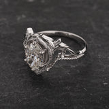 Oval lab grown diamond bridal ring set, fairy engagement and wedding rings / Lida - Eden Garden Jewelry™