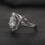 Oval lab grown diamond bridal ring set, fairy engagement and wedding rings / Lida - Eden Garden Jewelry™