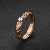 Ivy leaves wedding band with diamonds, comfort fit ring - Eden Garden Jewelry™