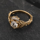 Celtic Engagement Ring with Round Diamond / Claddagh - Eden Garden Jewelry™