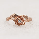 Floral engagement ring in rose gold / Blooming Rose - Eden Garden Jewelry™