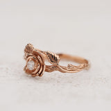 Floral engagement ring in rose gold / Blooming Rose - Eden Garden Jewelry™