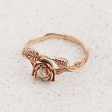 Floral engagement ring in rose gold / Blooming Rose - Eden Garden Jewelry™