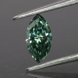 Lab grown diamond | IGI certified | marquise-cut, 8x4mm, Fancy vivid green color, VVS2, 0.88ct